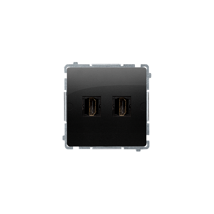 Gniazdo HDMI podwójne Czarny mat - BMGHDMI2.01/49 Basic