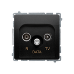 Gniazdo antenowe R-TV-DATA Czarny mat - BMAD.01/49 Basic