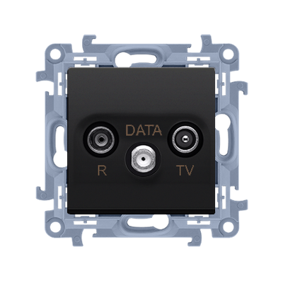 Gniazdo antenowe R-TV-DATA Czarny mat - CAD.01/49 Simon10