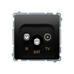 Gniazdo antenowe R-TV-SAT końcowe Czarny mat - BMZAR-SAT1.3/1.01/49 Basic