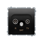 Gniazdo antenowe R-TV-SAT przelotowe Czarny mat - BMZAR-SAT10/P.01/49 Basic