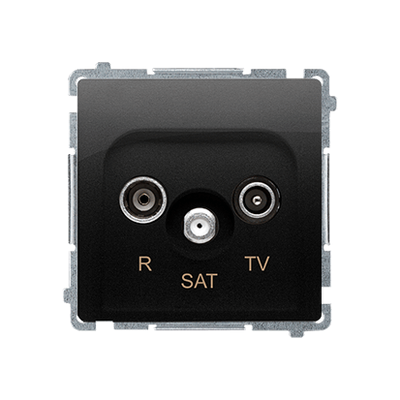 Gniazdo antenowe R-TV-SAT przelotowe Czarny mat - BMZAR-SAT10/P.01/49 Basic
