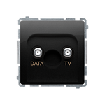 Gniazdo antenowe TV-DATA Czarny mat - BMAD1.01/49 Basic