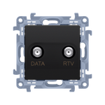 Gniazdo antenowe końcowe RTV-DATA Czarny mat Simon 10 - CAD1.01/49