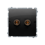 Gniazdo głośnikowe pojedyncze 6mm2 Czarny mat - BMGL2.02/49 Basic