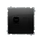 Gniazdo komputerowe RJ45 kat.6 ekranowane, czarne matowe, seria Simon Basic