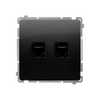 Gniazdo komputerowe podwójne RJ45, kat.5e Czarny mat Simon Basic - BMF52.02/49