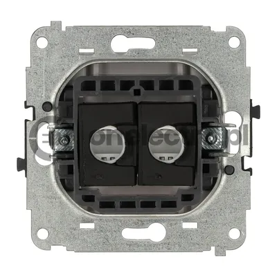 Gniazdo komputerowe podwójne RJ45, kat.5e Karlik MINI, białe matowe, z metalowym mocowaniem