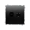 Gniazdo komputerowe podwójne RJ45, kat.6 Czarny mat Simon Basic - BM62.01/49