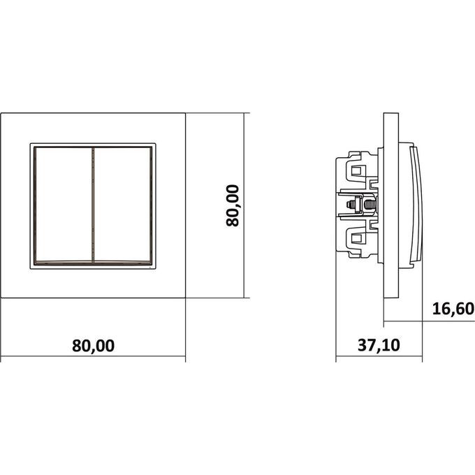 Łącznik jednobiegunowy ze schodowym (wspólne zasilanie) (bez piktogramu) Biały mat Karlik MINI - 25MWP-10.11
