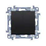 Łącznik podwójny świecznikowy z podświetleniem LED Simon 10, czarny mat, model CW5BL.01/49