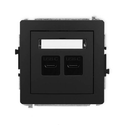 Ładowarka USB C podwójna 5V Quick Charge 3,1A Czarny mat Karlik Deco - 12DCUSB-7