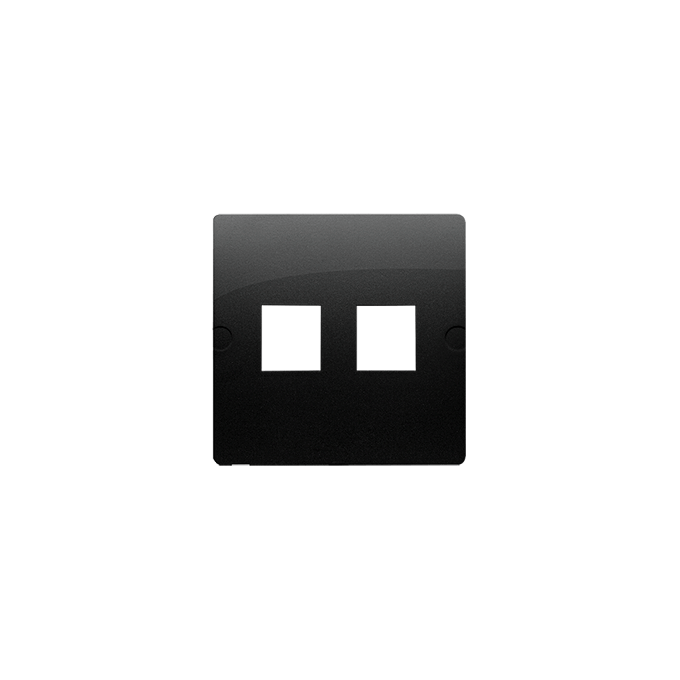 Pokrywa gniazd teleinformatycznych na keystone podwójna płaska Czarny mat - BMGK1P/49 Basic