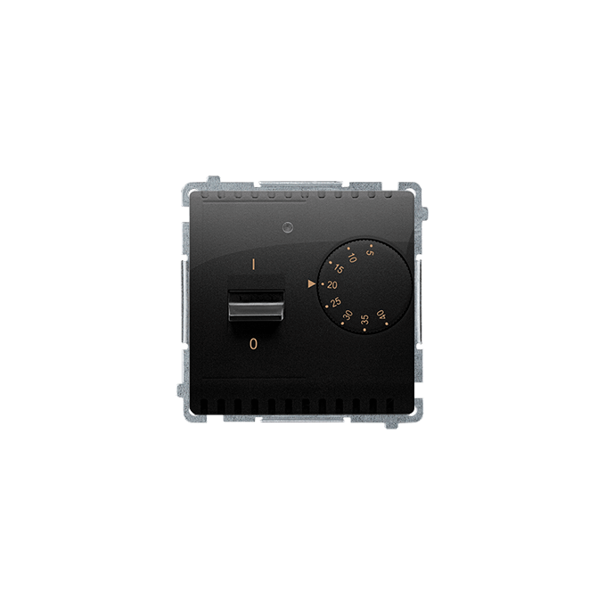 Regulator temperatury z czujnikiem zewnętrznym Czarny mat Simon Basic - BMRT10ZS.02/49