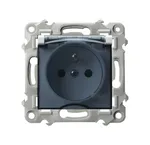 Gniazdo bryzgoszczelne IP-44 z dymną klapką, model GPH-1ZZ/m/00/d marki Ospel, na białym tle.