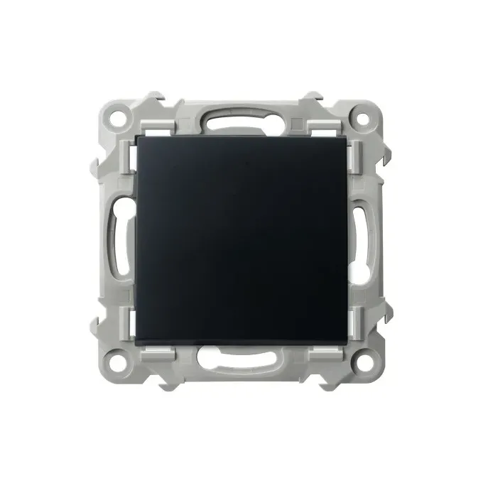 Łącznik jednobiegunowy Ospel Szafir Czarny matowy ŁP-1Z/m/33 - elegancki element instalacji elektrycznej.