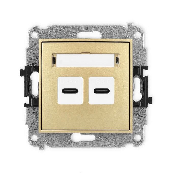 Ładowarka USB C podwójna 5V Quick Charge 3,1A Złoty Karlik Mini - 29MCUSB-7