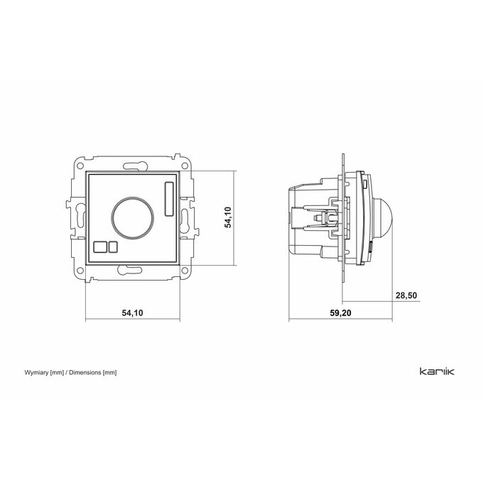 Elektroniczny czujnik ruchu Grafitowy Karlik ICON - 11ICR-1