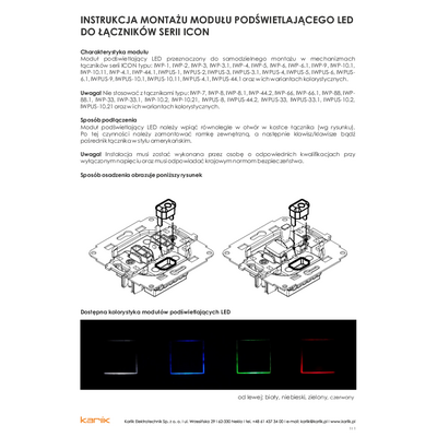 Instrukcja montażu podświetlenia