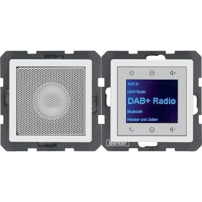 Radio Touch DAB+ z głośnikiem i Bluetooth Biały aksamit Berker Q.1/Q.3/Q.7 - 30806089