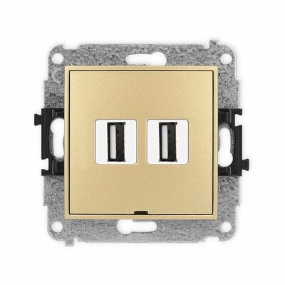 Gniazdo USB-A A 2.0 podwójne Złoty Karlik ICON - 29IGUSBBO-2