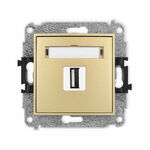 Gniazdo USB-A A 2.0 pojedyncze Złoty Karlik ICON - 29IGUSB-1