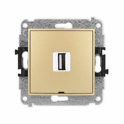 Gniazdo USB-A A 2.0 pojedyncze Złoty Karlik ICON - 29IGUSBBO-1