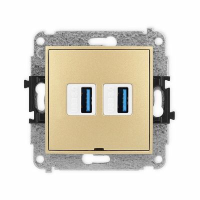 Gniazdo USB-A A 3.0 podwójne Złoty Karlik ICON - 29IGUSBBO-6
