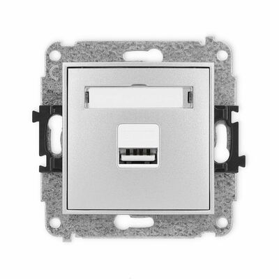 Ładowarka USB (1-wyjście) 5V, 1A Srebrny metalik Karlik ICON - 7ICUSB-1
