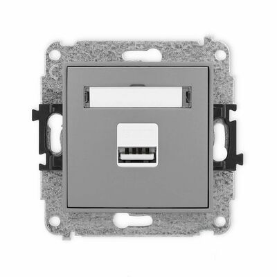 Ładowarka USB (1-wyjście) 5V, 1A Szary mat Karlik ICON - 27ICUSB-1