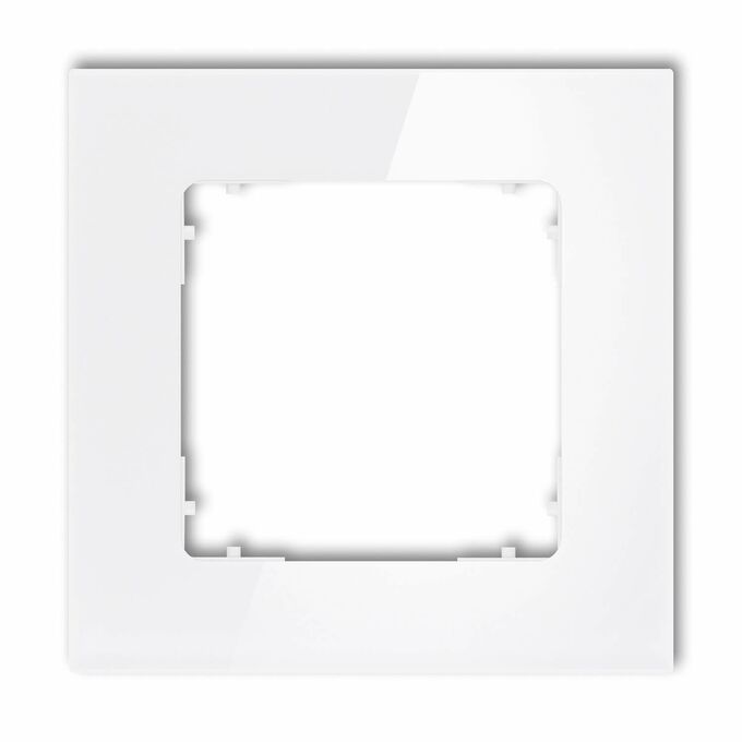 Ramka pojedyncza kwadratowa z efektem szkła Biały/Biały Karlik ICON - 0-0-IRSK-1