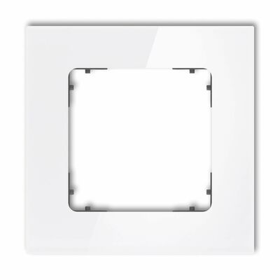 Ramka pojedyncza kwadratowa z efektem szkła Biały/Grafitowy mat Karlik ICON - 0-28-IRSK-1