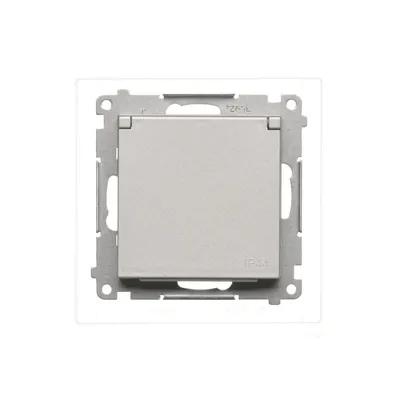 Gniazdo bryzgoszczelne Simon 55 z aluminium matowym, stopień ochrony IP-44, model TGZ1BCZ.01/143