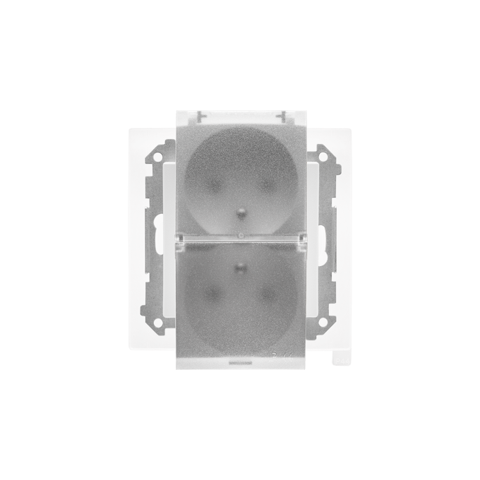 Gniazdo bryzgoszczelne podwójne IP-44 Biały mat, klapka transparentna Simon 55 - TGZ2BMCZ.01/111A