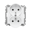 Gniazdo podwójne z uziemieniem Biały mat Simon 55 - TGZ2MCZ.01/111