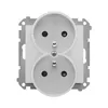 Gniazdo podwójne z uziemieniem Aluminium mat Simon 55 - TGZ2MCZ.01/143