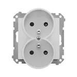 Gniazdo podwójne z uziemieniem Simon 55 Aluminium mat TGZ2MCZ.01/143, producent Kontakt-Simon.