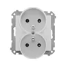 Gniazdo podwójne z uziemieniem Simon 55 Aluminium mat TGZ2MCZ.01/143, producent Kontakt-Simon.
