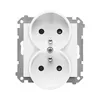 Gniazdo podwójne z uziemieniem Jasnoszary mat Simon 55 - TGZ2MCZ.01/114