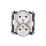 Gniazdo podwójne z uziemieniem Simon 55 w kolorze aluminium mat, model TGZ2MCZ.01/143.