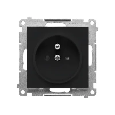Gniazdo pojedyncze z uziemieniem Simon 55 w kolorze czarny mat, model TGZ1CZ.01/149.