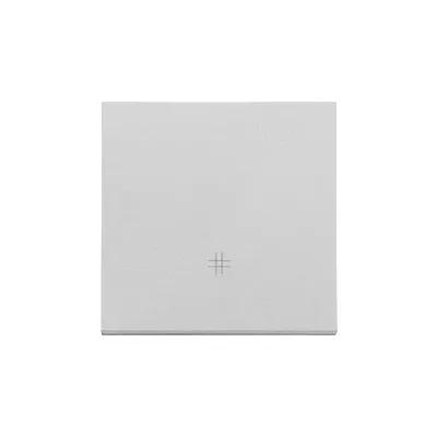 Klawisz do mechanizmu SW7M Aluminium mat Simon 55 - TKW7/143 marki Kontakt-Simon, w kolorze białym, z subtelnym symbolem "#" pośrodku.