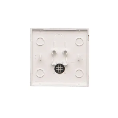 Klawisz z oczkiem do mechanizmu SW7M Aluminium mat Simon 55 - TKW7L/143, widok od tyłu, z mocowaniami i oznaczeniem producenta.