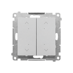 Łącznik/Przycisk roletowy podwójny elektroniczny Aluminium mat Simon 55 - TEZ2.01/143