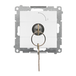 Łącznik chwilowy jednobiegunowy z kluczem, 2 pozycyjny, 0-1 Biały mat Simon 55 - TP1K.01/111