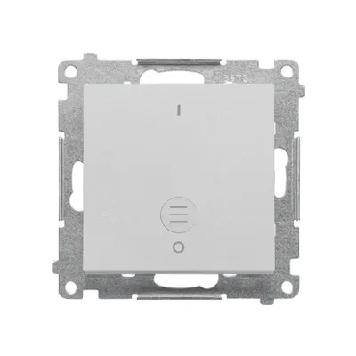 Łącznik dwubiegunowy z podświetleniem Simon 55 Aluminium mat TW2L.01/143 - widok z przodu na mechanizm.