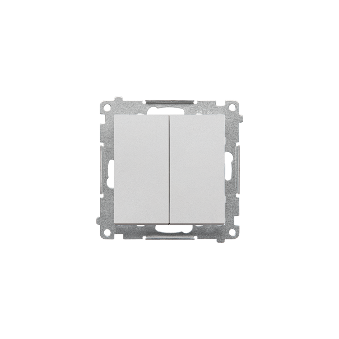 Łącznik jednobiegunowy + przycisk zwierny 16AX Aluminium mat Simon 55 - TW1P1A.01/143