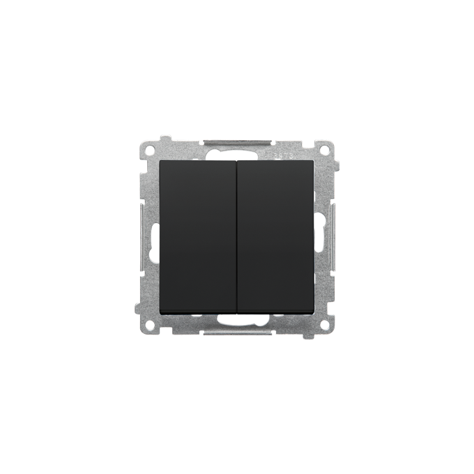 Łącznik jednobiegunowy + przycisk zwierny 16AX Czarny mat Simon 55 - TW1P1A.01/149
