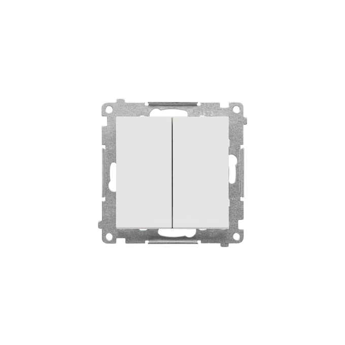 Łącznik jednobiegunowy + przycisk zwierny 16AX Jasnoszary mat Simon 55 - TW1P1A.01/114