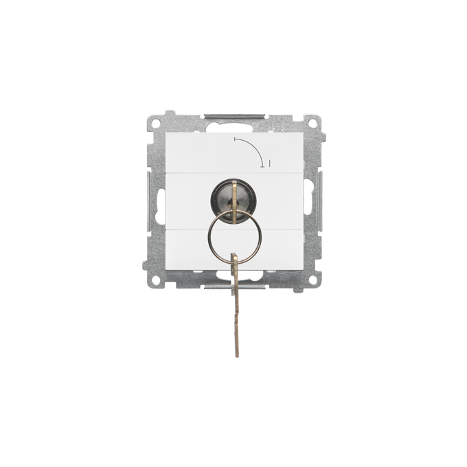 Łącznik jednobiegunowy z kluczem, 2 pozycyjny, 0-1 Biały mat Simon 55 - TW1K.01/111